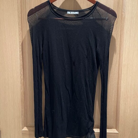 Alexander Wang Sheer Black Long Sleeve Great Condition XSMALL - Picture 1 of 4